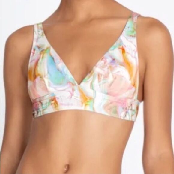 NWT JOHNNY WAS CALME Marble Tie Dye print adjustable bikini top small - Picture 1 of 11